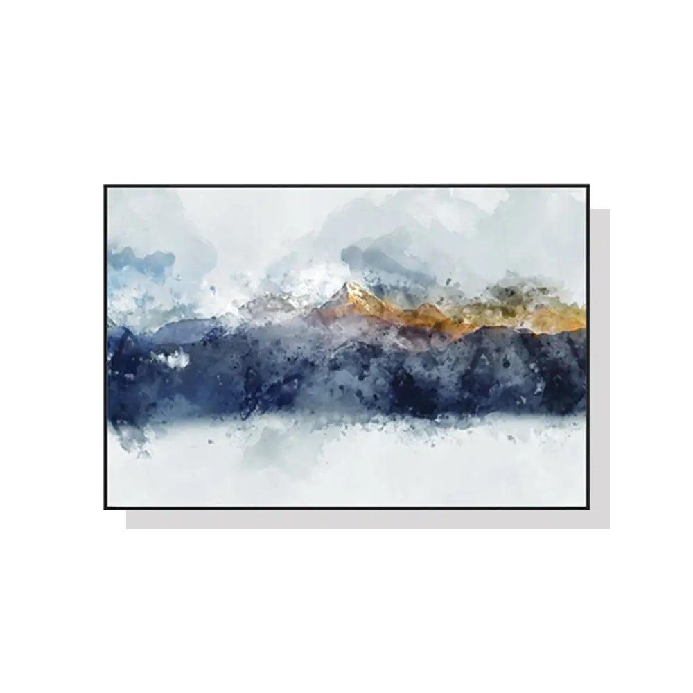 50cmx70cm Abstract Sunlight Mountains Black Frame Canvas Wall Art - Home & Garden > Wall Art