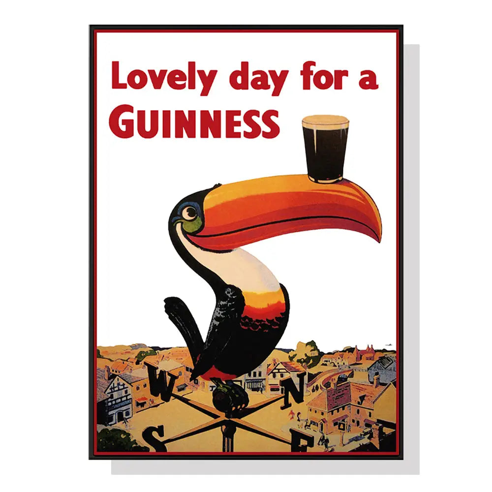 50cmx70cm Beer Lovely Day For A Guinness Black Frame Canvas Wall Art - Home & Garden > Wall Art