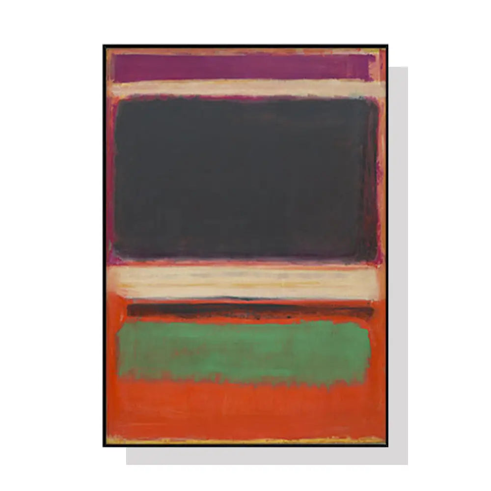 50cmx70cm Black Orange Green By Mark Rothko Black Frame Canvas Wall Art - Home & Garden > Wall Art