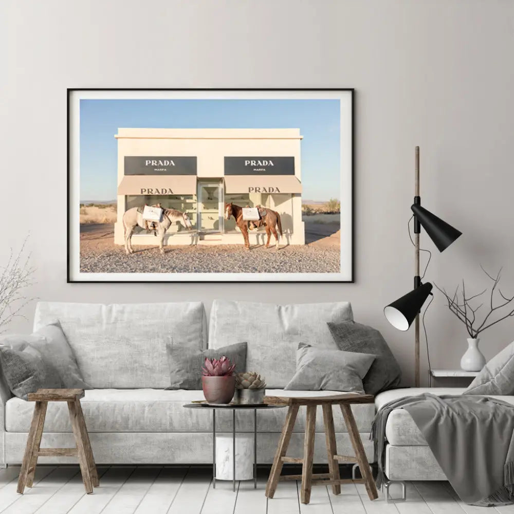 50cmx70cm Horses Fashion Black Frame Canvas Wall Art - Home & Garden > Wall Art