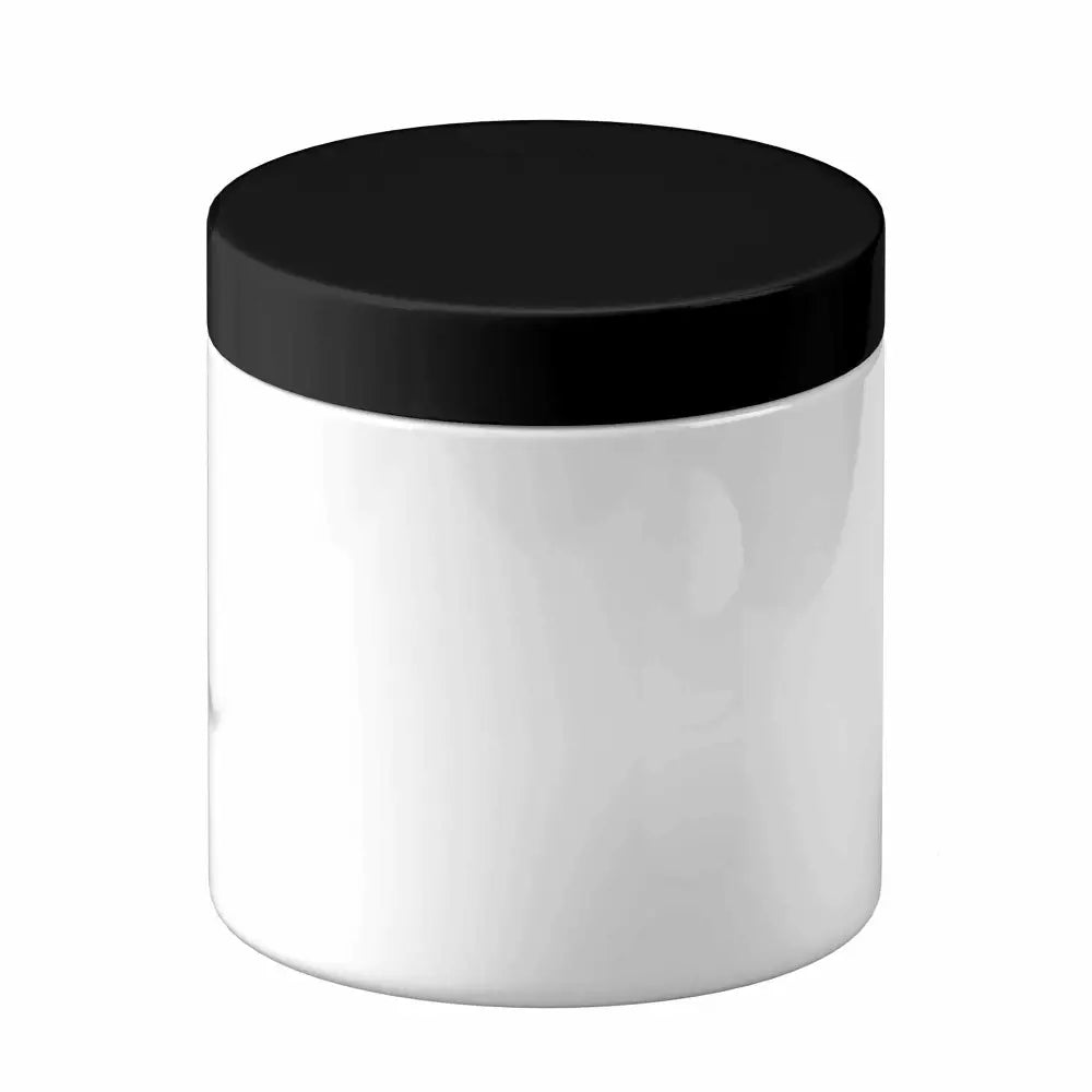 50x 200g Plastic Cosmetic Jar + Lids - Empty White Cream Container - Home & Garden > Storage