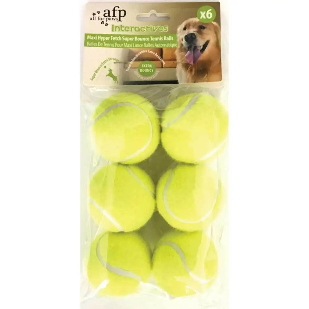 6 Pack Extra Bouncy Dog Fetch Balls AFP Hyper Maxi Super Bounce Tennis Ball Toy - Pet Care > Toys > Dog Toys