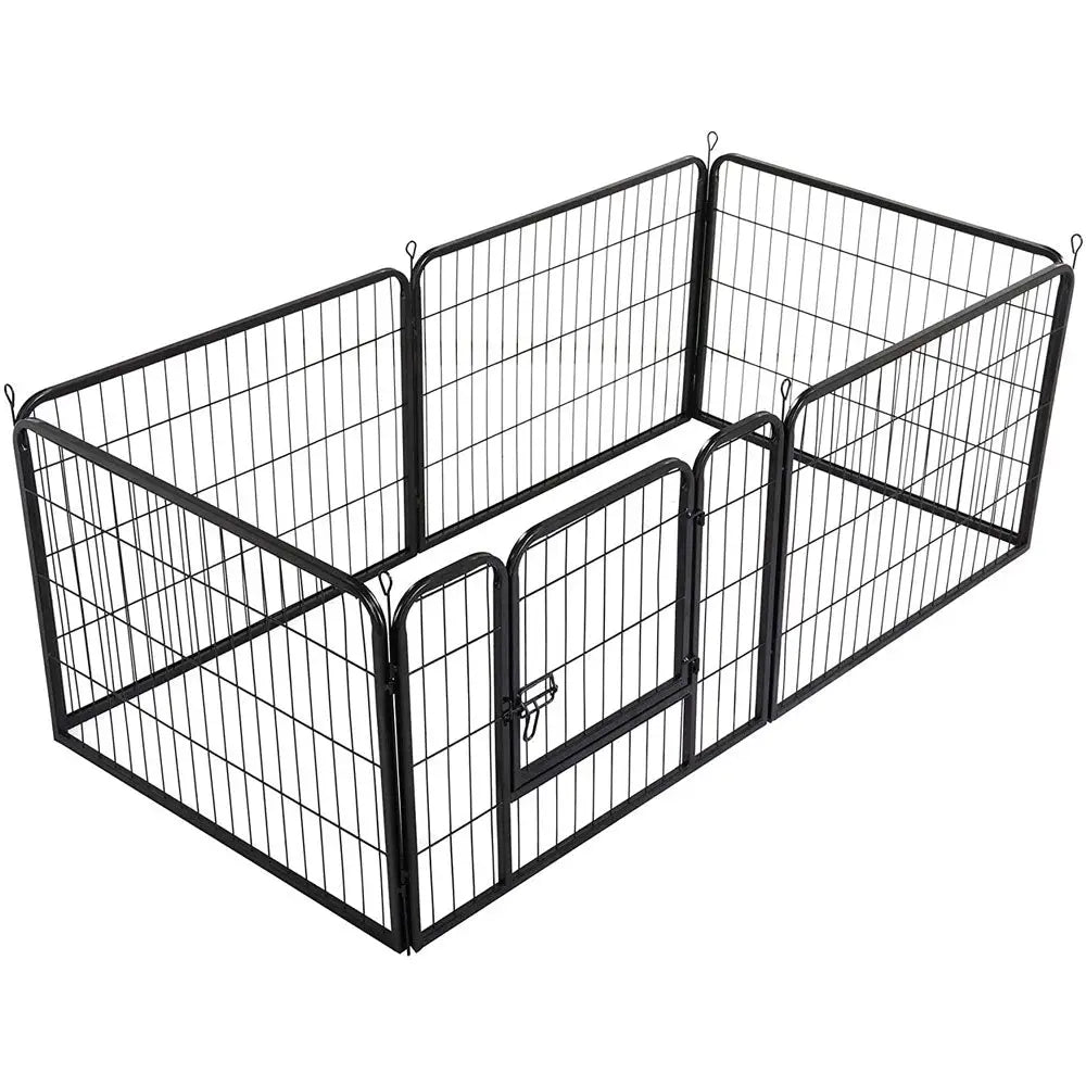 6 Panel Pet Dog Cat Bunny Puppy Play pen Playpen 60x80 cm Exercise Cage Dog Panel Fence - Pet Care > Dog Supplies > Dog