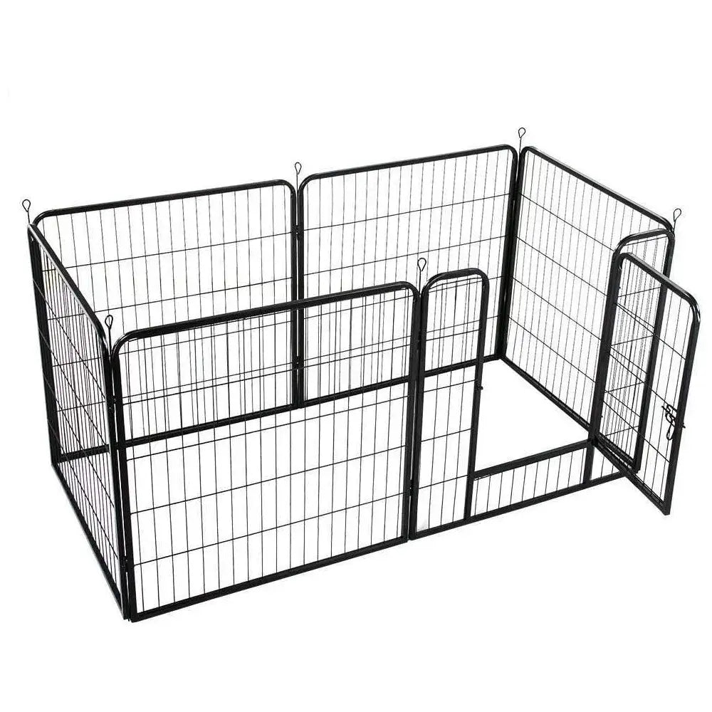 6 Panel Pet Dog Cat Bunny Puppy Play pen Playpen 80x80cm Exercise Cage Dog Panel Fence - Pet Care > Dog Supplies > Dog