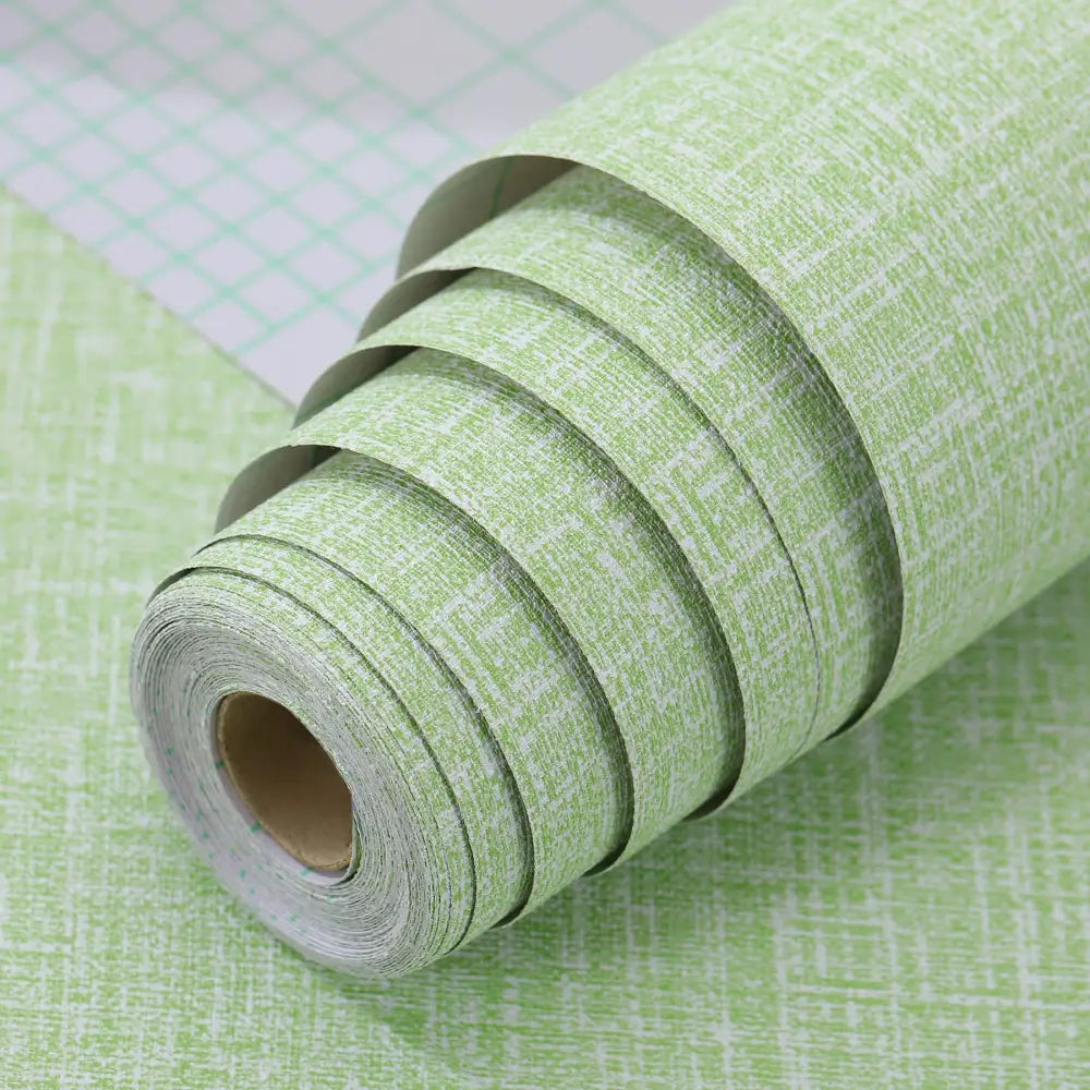 61cm x 10m Green Wallpaper Decor Faux Grasscloth Paper Wall Paper Self Adhesive Removable - Home & Garden > Decor
