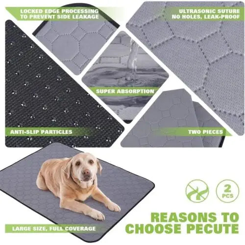 70X50cm Washable Pet Dog Pee Pad Reusable Cat Puppy Training Wee Absorbent Mat Pads Bed - Pet Care > Dog Supplies > Dog