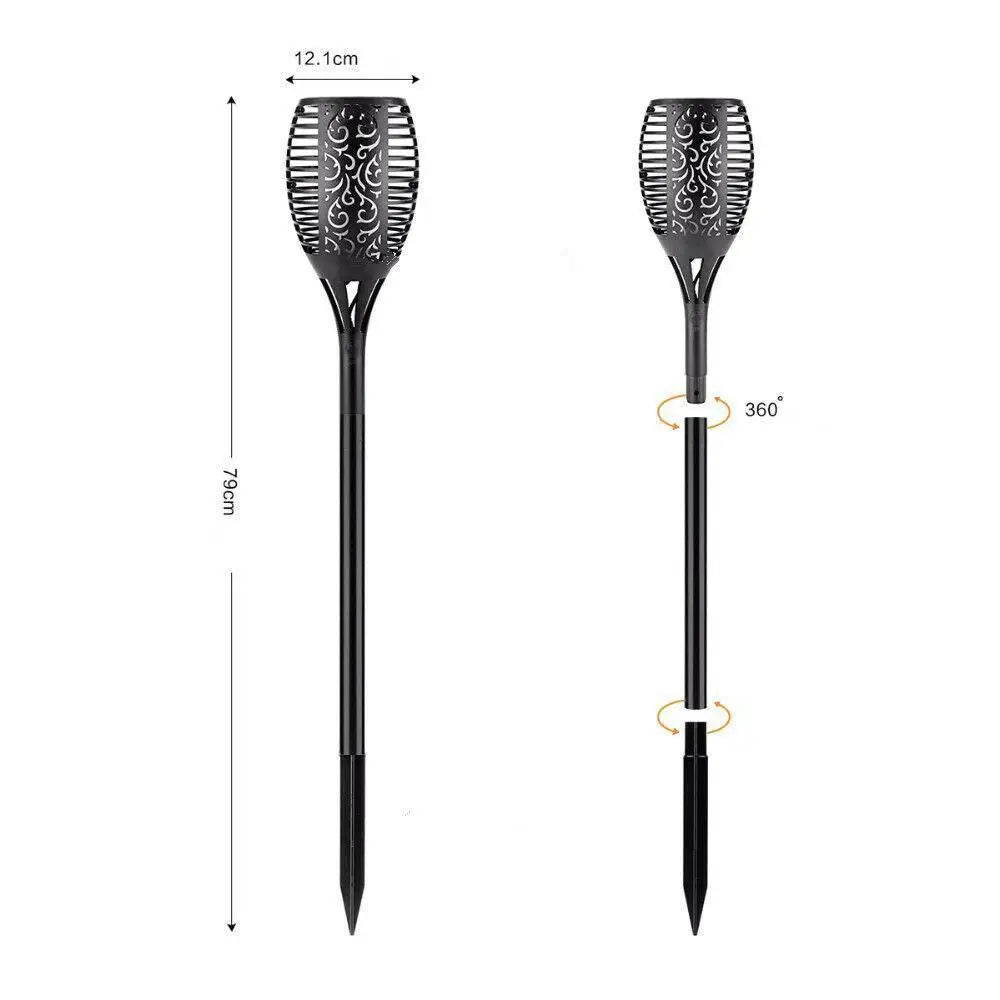 72 LED Bulbs Torch Solar Garden Outdoor Flame Dancing Flickering Light Auto Lamp - Home & Garden > Lighting