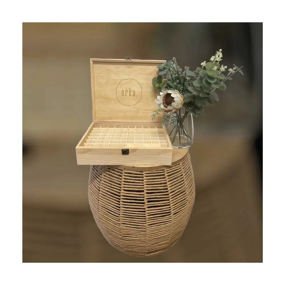 74 Slots Essential Oils Storage Box - Wooden 1-Tier Bottle Holder - Home & Garden > Storage