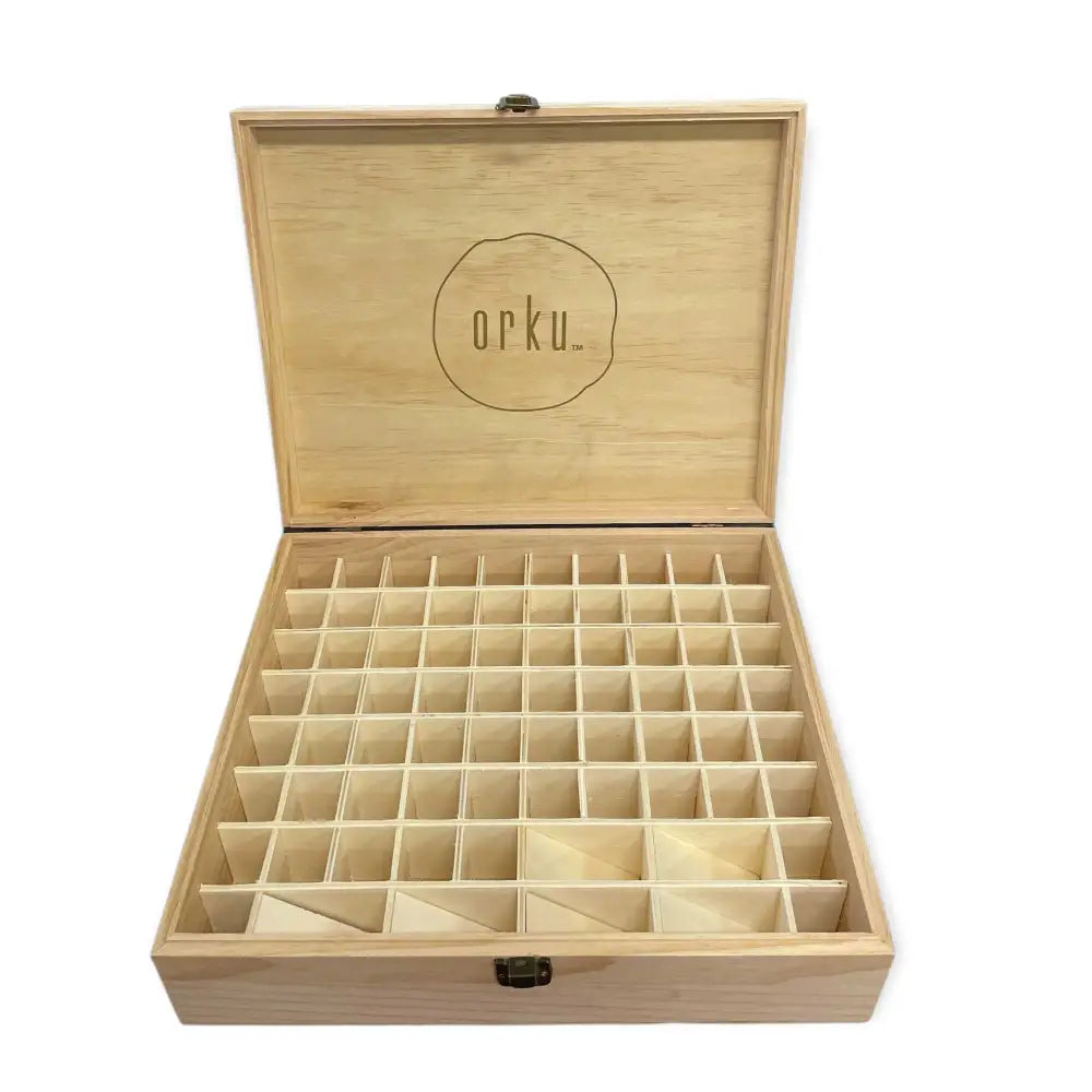 74 Slots Essential Oils Storage Box - Wooden 1-Tier Bottle Holder - Home & Garden > Storage