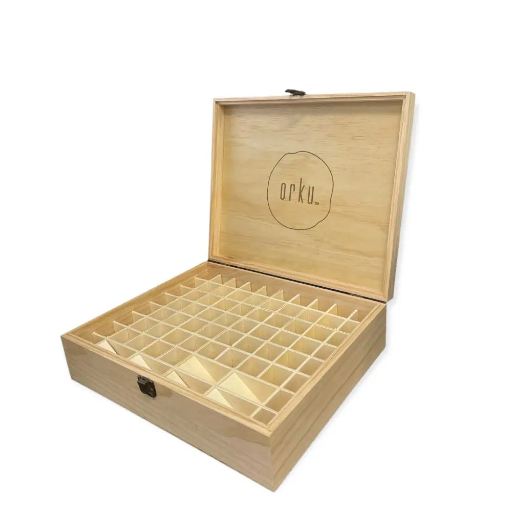 74 Slots Essential Oils Storage Box - Wooden 1-Tier Bottle Holder - Home & Garden > Storage