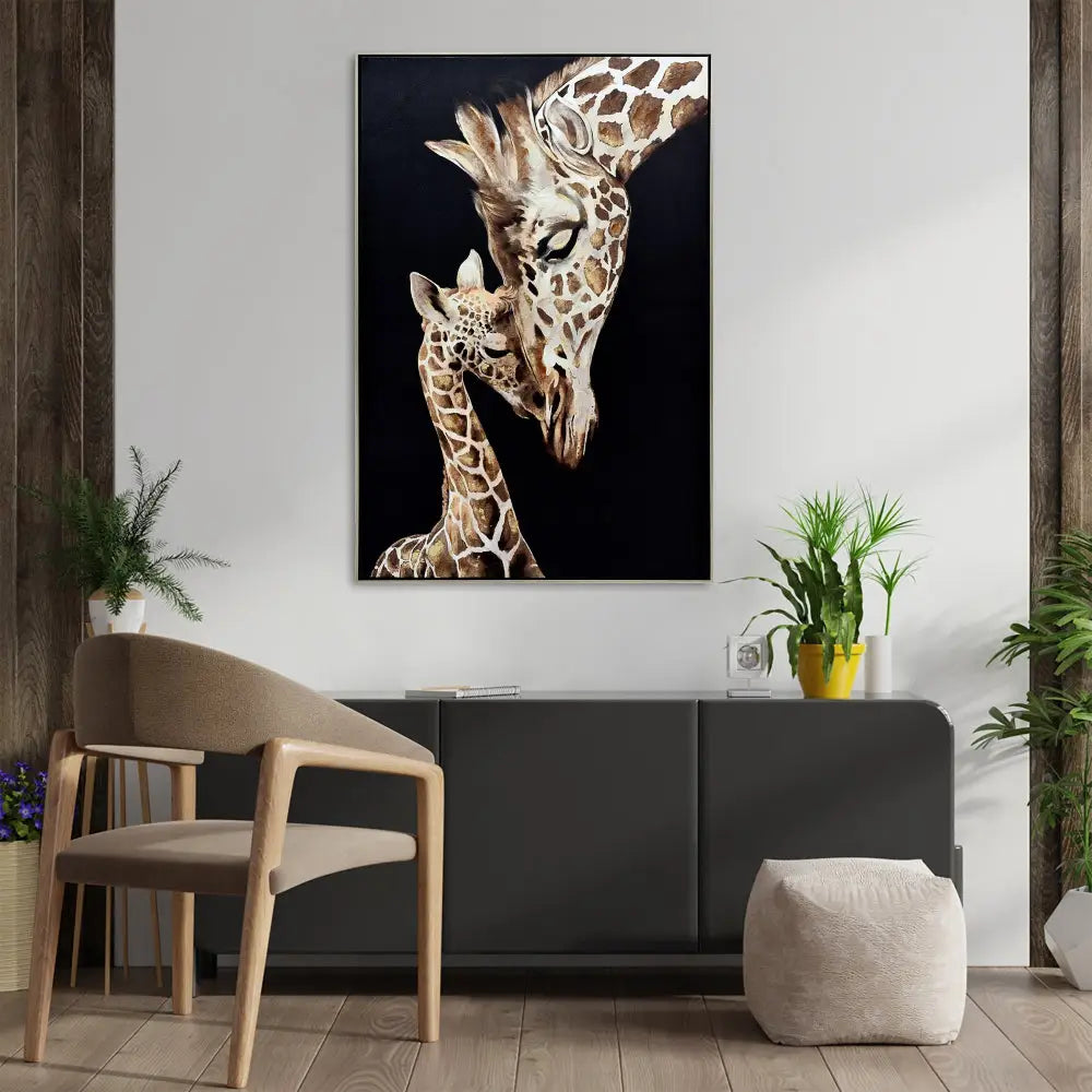 80X120cm Tender Touch Champagne Framed Canvas Wall Art - Home & Garden > Wall Art