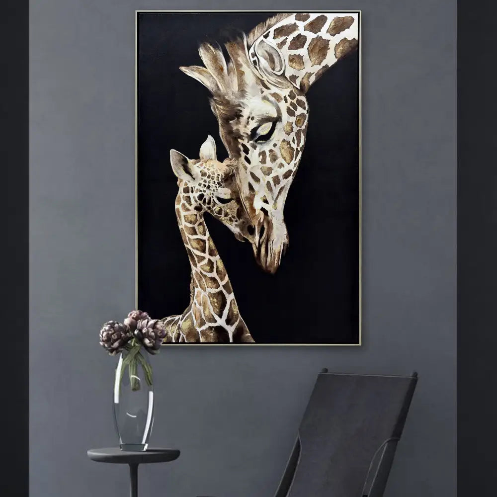 80X120cm Tender Touch Champagne Framed Canvas Wall Art - Home & Garden > Wall Art