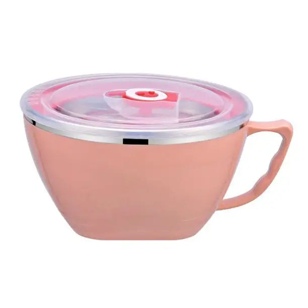 900ml Stainless Steel Instant Noodle Solid Bowl Korean Mi Goreng w Lid & Handle - Home & Garden > Kitchenware