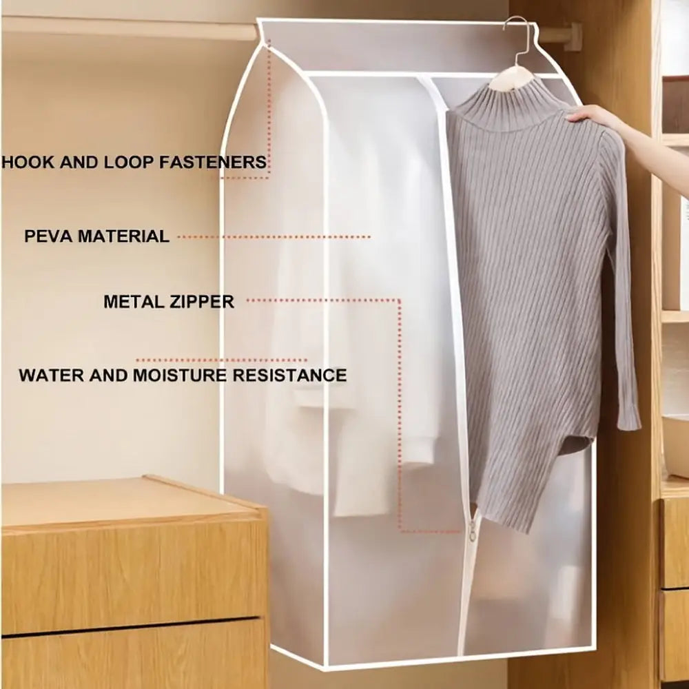 90cm Clothes Dust Cover Wardrobe Cloth Cover Clothes Storage Bag For Garments Suits Dresses Coats - Home & Garden >