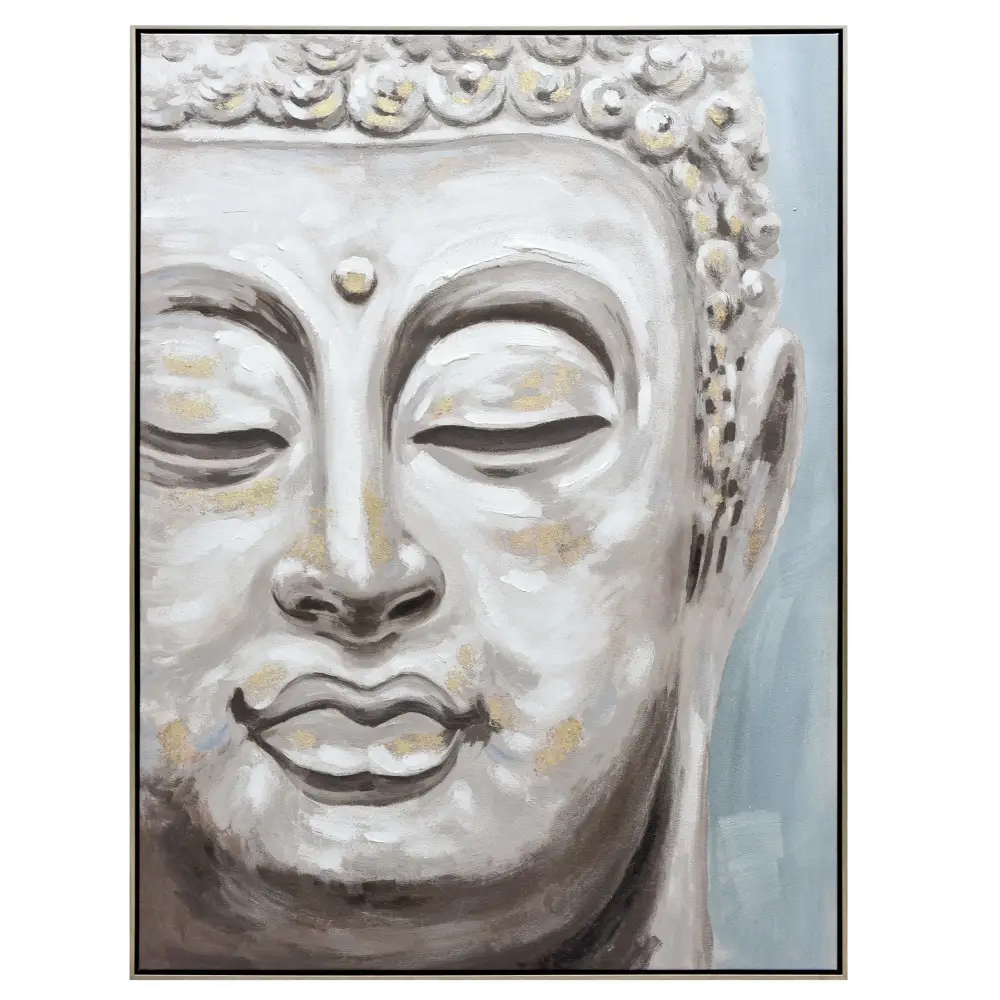 90X120cm Serene Radiance Champagne Framed Canvas Wall Art - Home & Garden > Wall Art
