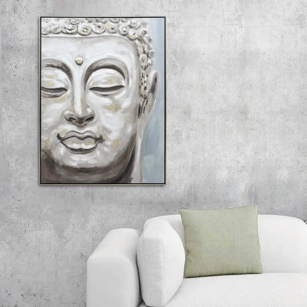 90X120cm Serene Radiance Champagne Framed Canvas Wall Art - Home & Garden > Wall Art