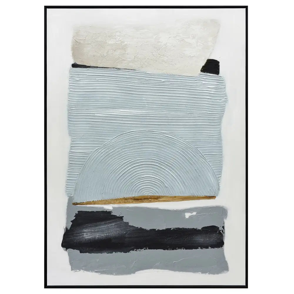 90X120cm Vibes of Vellichor Black Framed Hand Painted Canvas Wall Art - Home & Garden > Wall Art