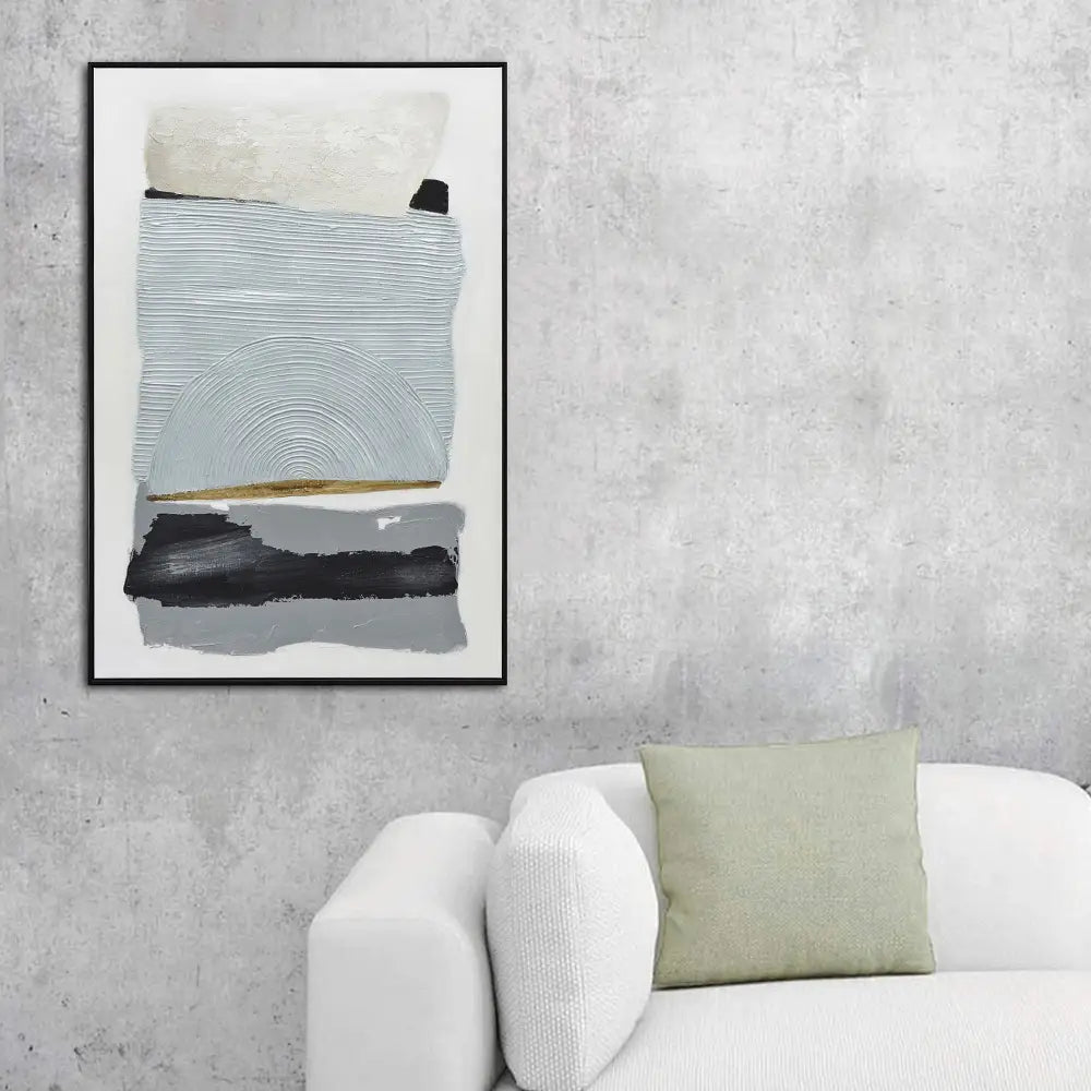 90X120cm Vibes of Vellichor Black Framed Hand Painted Canvas Wall Art - Home & Garden > Wall Art