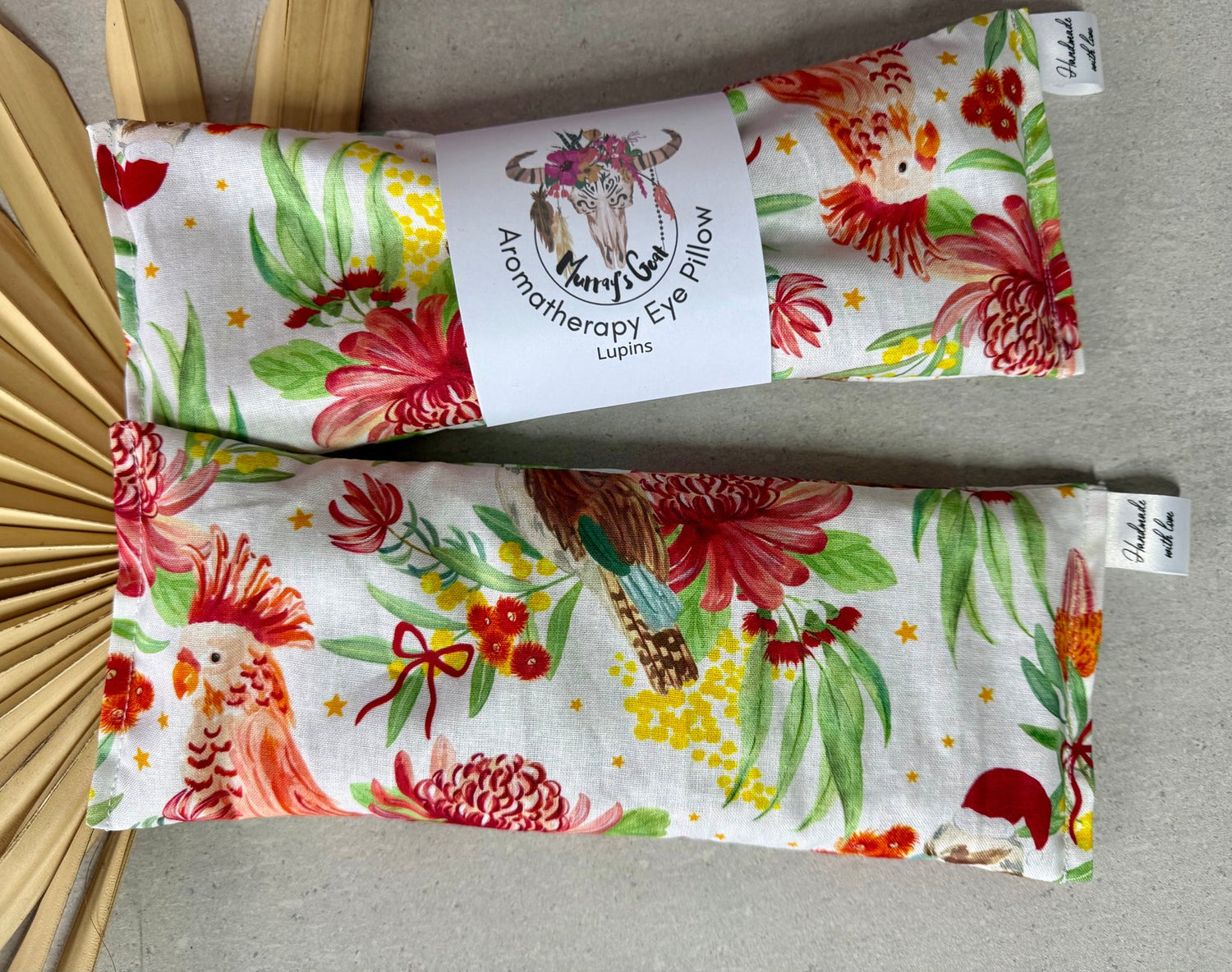Christmas Aromatherapy Eye Pillow – 100% Cotton with Lupins | Handmade in Australia