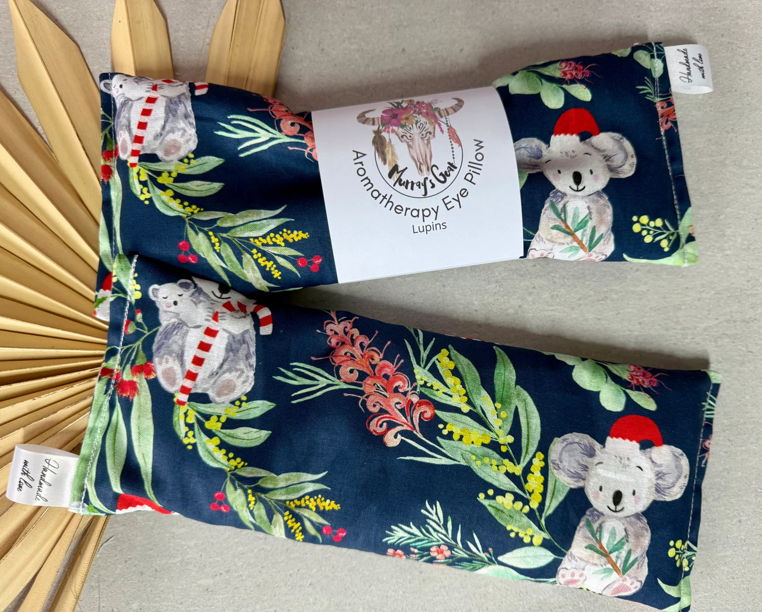 Christmas Aromatherapy Eye Pillow – 100% Cotton with Lupins | Handmade in Australia