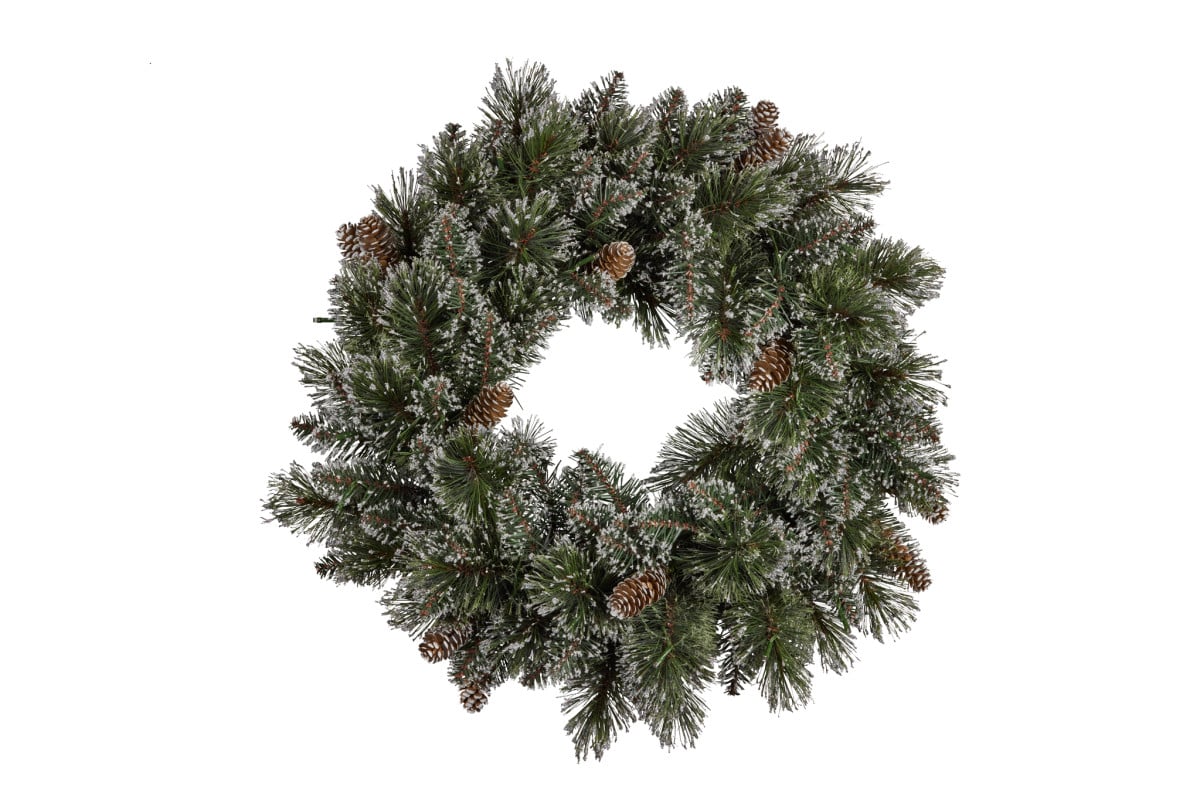Christabelle 61cm Christmas Wreath Cashmere Pine With LED Lights Decoration
