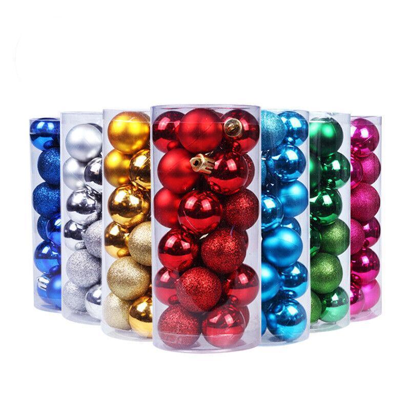 24Pcs/Pack Christmas Tree Xmas Balls Decorations Baubles Party Wedding Ornament - Dark Blue