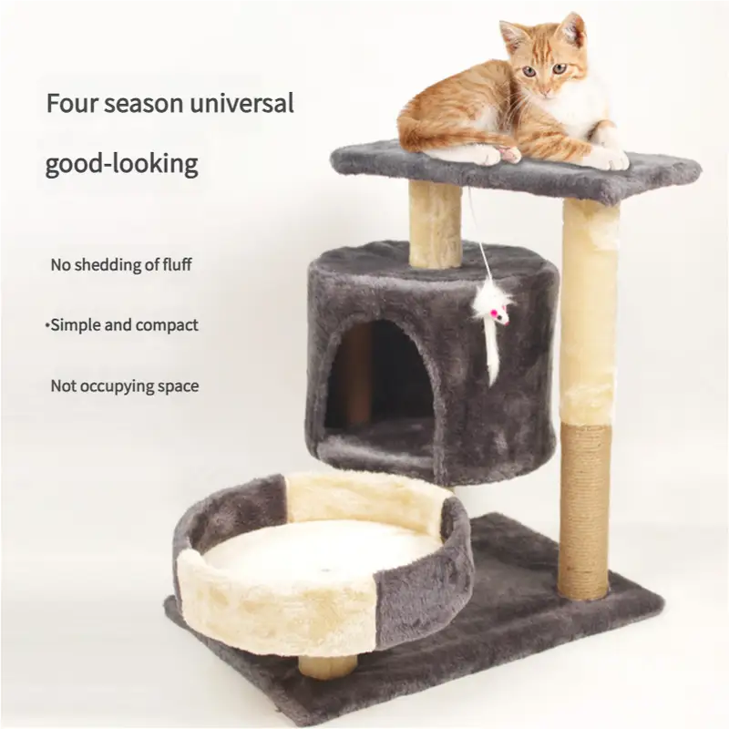 A Cat’s Dream Paradise: Natural Solid Wood Cat Climbing Frame 50*33*53CM - Pet Care > Cat Supplies > Cat Furniture