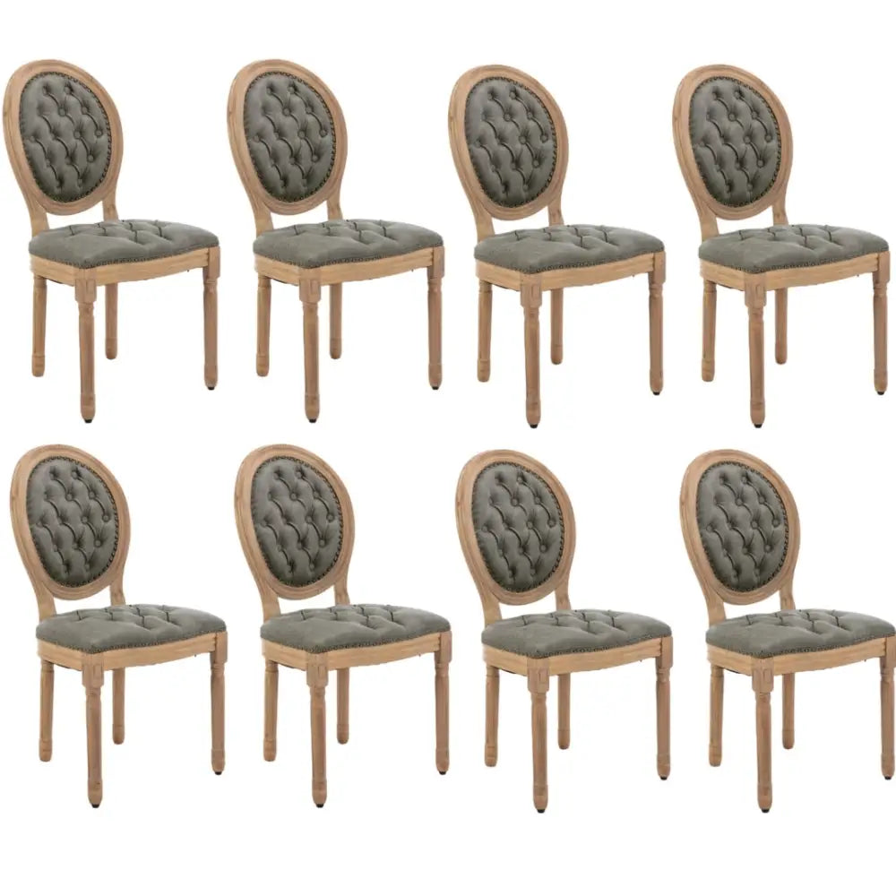 AADEN 8x Velvet Faux Leather Dining Chairs with Solid Wood Legs-Pine Green - Furniture > Outdoor > Outdoor Chairs