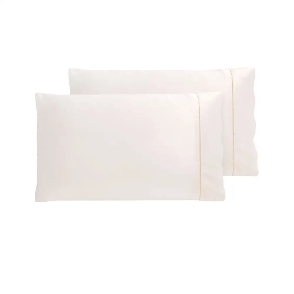 Accessorize 300TC Deluxe Essentials Satin Standard Pillowcases Cream - Home & Garden > Bedding > Pillowcases