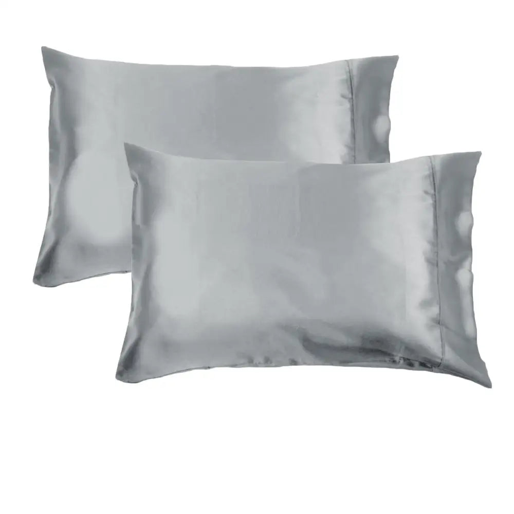 Accessorize 300TC Deluxe Essentials Satin Standard Pillowcases Silver - Home & Garden > Bedding > Pillowcases