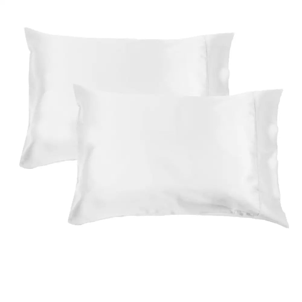 Accessorize 300TC Deluxe Essentials Satin Standard Pillowcases White - Home & Garden > Bedding > Pillowcases