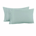 Accessorize 325TC Pair of Cuffed Standard Pillowcases Blue - Home & Garden > Bedding > Pillowcases
