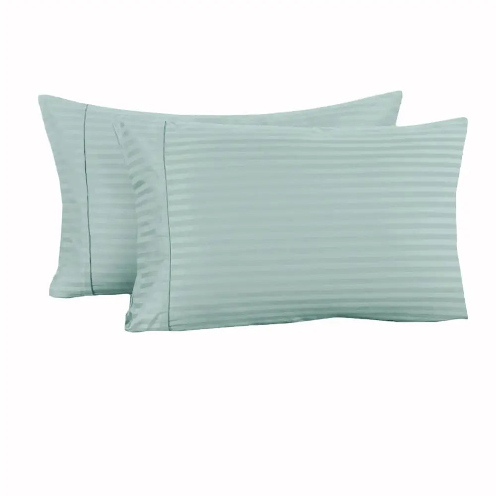 Accessorize 325TC Pair of Cuffed Standard Pillowcases Blue - Home & Garden > Bedding > Pillowcases