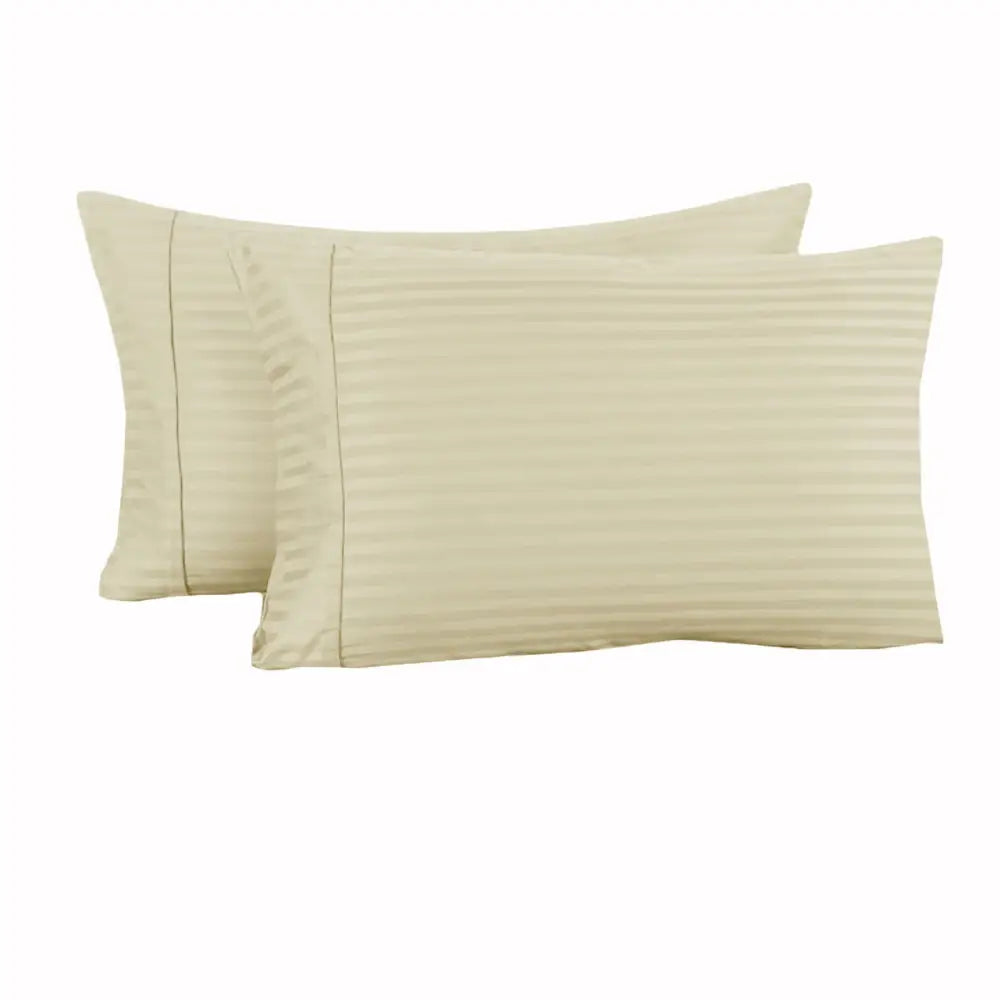 Accessorize 325TC Pair of Cuffed Standard Pillowcases Ecru - Home & Garden > Bedding > Pillowcases