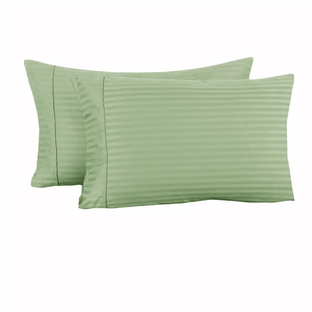 Accessorize 325TC Pair of Cuffed Standard Pillowcases Green - Home & Garden > Bedding > Pillowcases