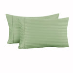 Accessorize 325TC Pair of Cuffed Standard Pillowcases Green - Home & Garden > Bedding > Pillowcases