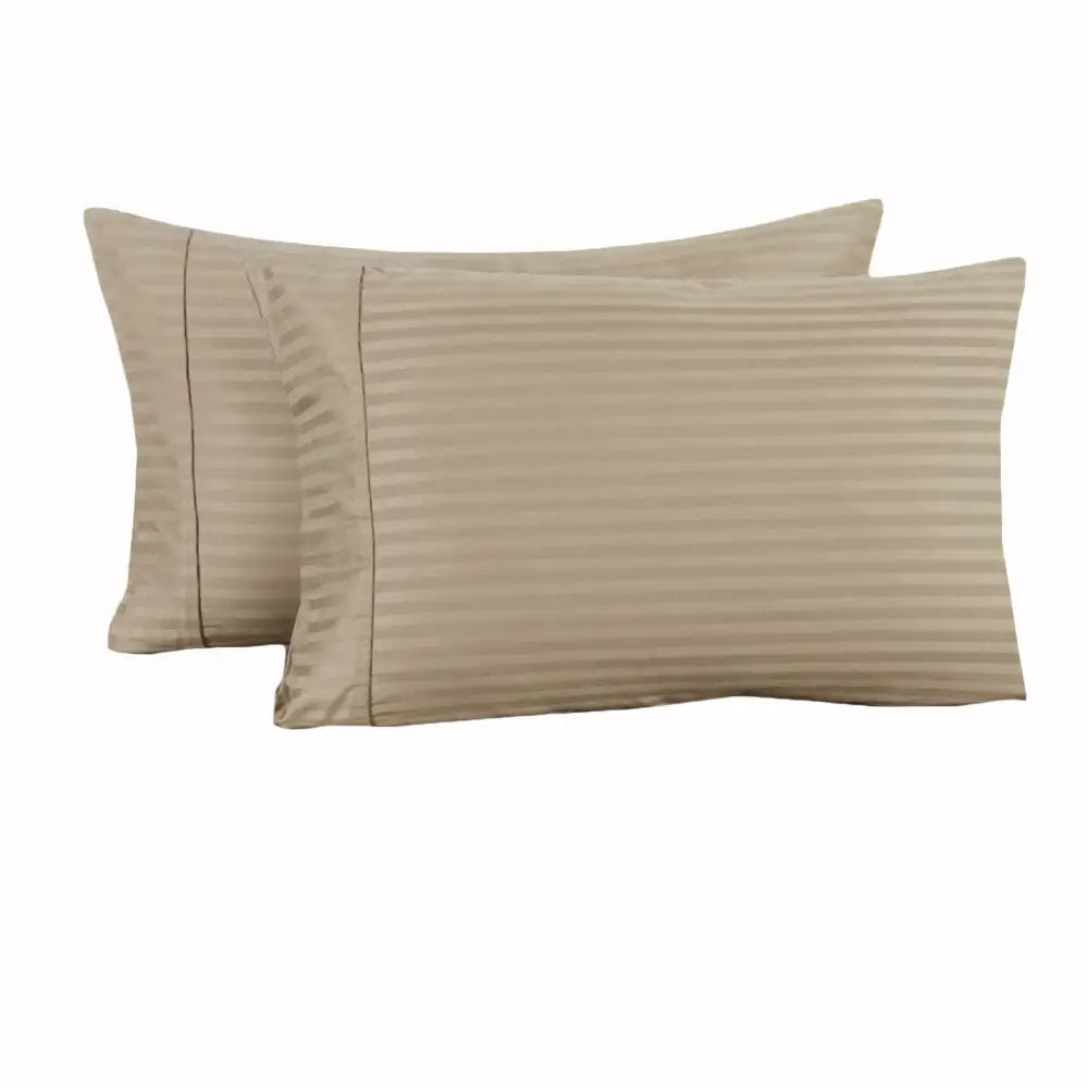 Accessorize 325TC Pair of Cuffed Standard Pillowcases Linen - Home & Garden > Bedding > Pillowcases
