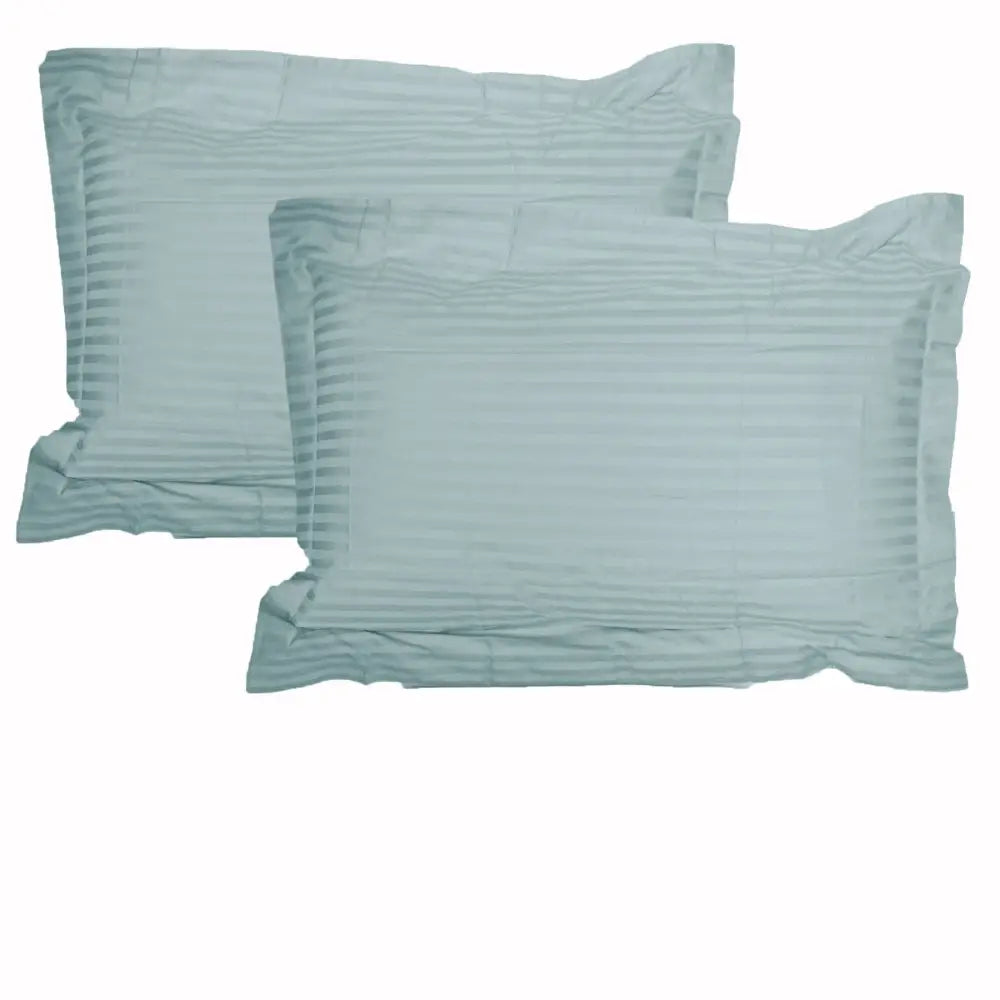 Accessorize 325TC Pair of Stripe Jumbo / Queen Pillowcases Blue - Home & Garden > Bedding > Pillowcases