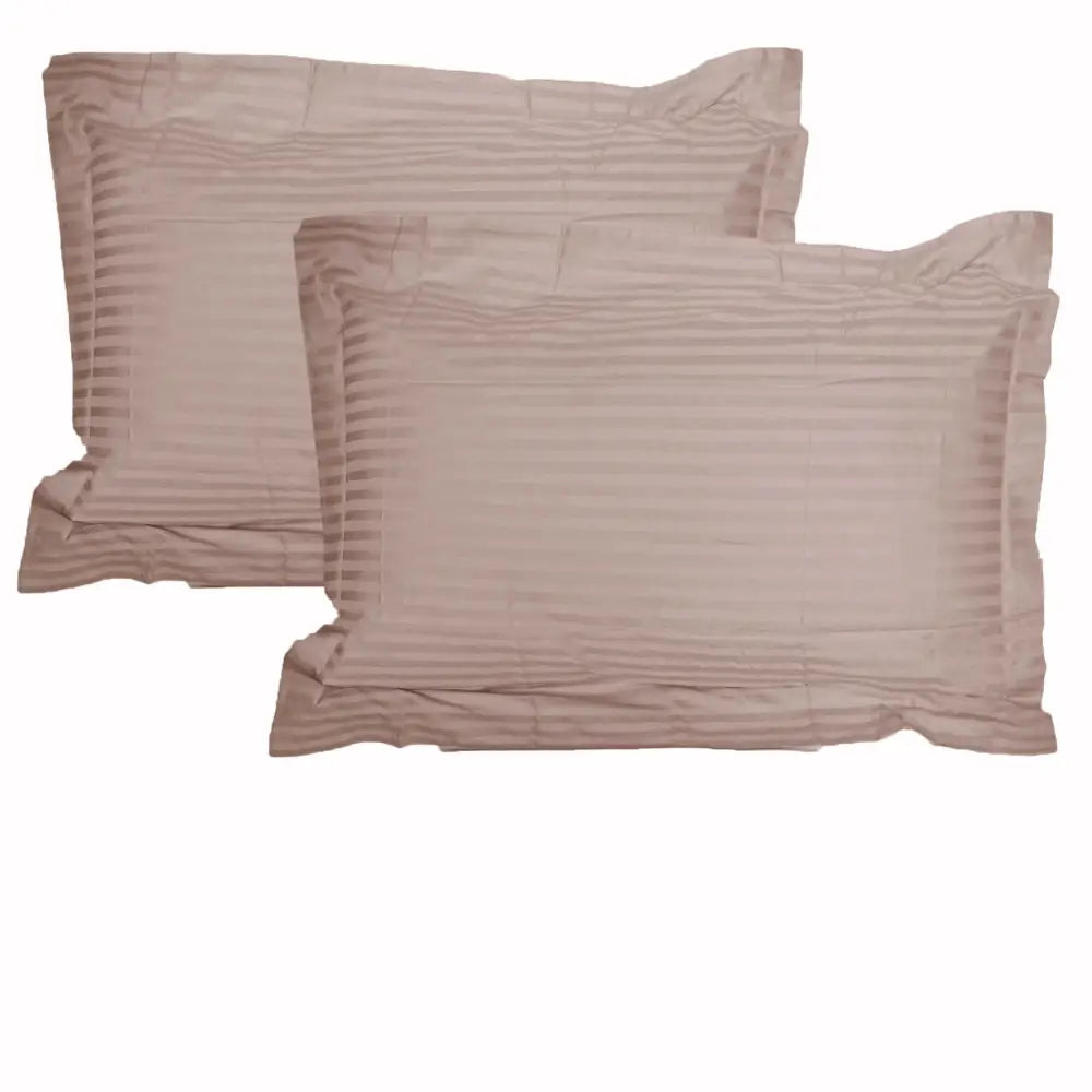 Accessorize 325TC Pair of Stripe Jumbo / Queen Pillowcases Blush - Home & Garden > Bedding > Pillowcases