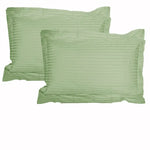 Accessorize 325TC Pair of Stripe Jumbo / Queen Pillowcases Green - Home & Garden > Bedding > Pillowcases