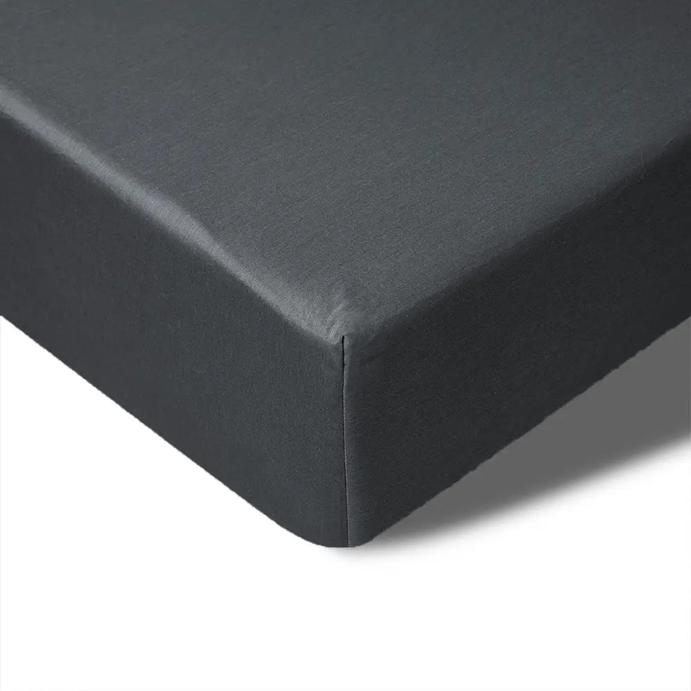 Accessorize 400TC Charcoal Bamboo Cotton Fitted Sheet 40cm Wall Single - Home & Garden > Bedding > Bed Sheets