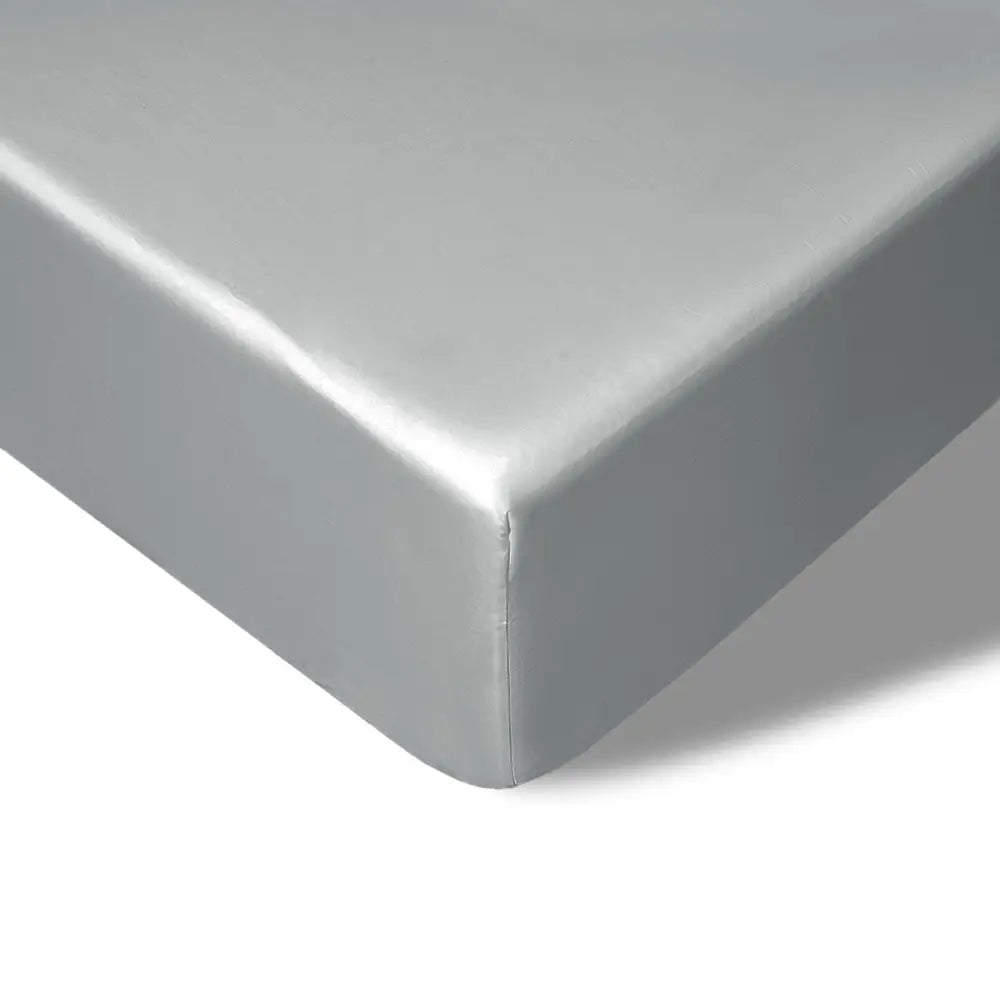 Accessorize 400TC Grey Bamboo Cotton Fitted Sheet 40cm Wall Queen - Home & Garden > Bedding > Bed Sheets