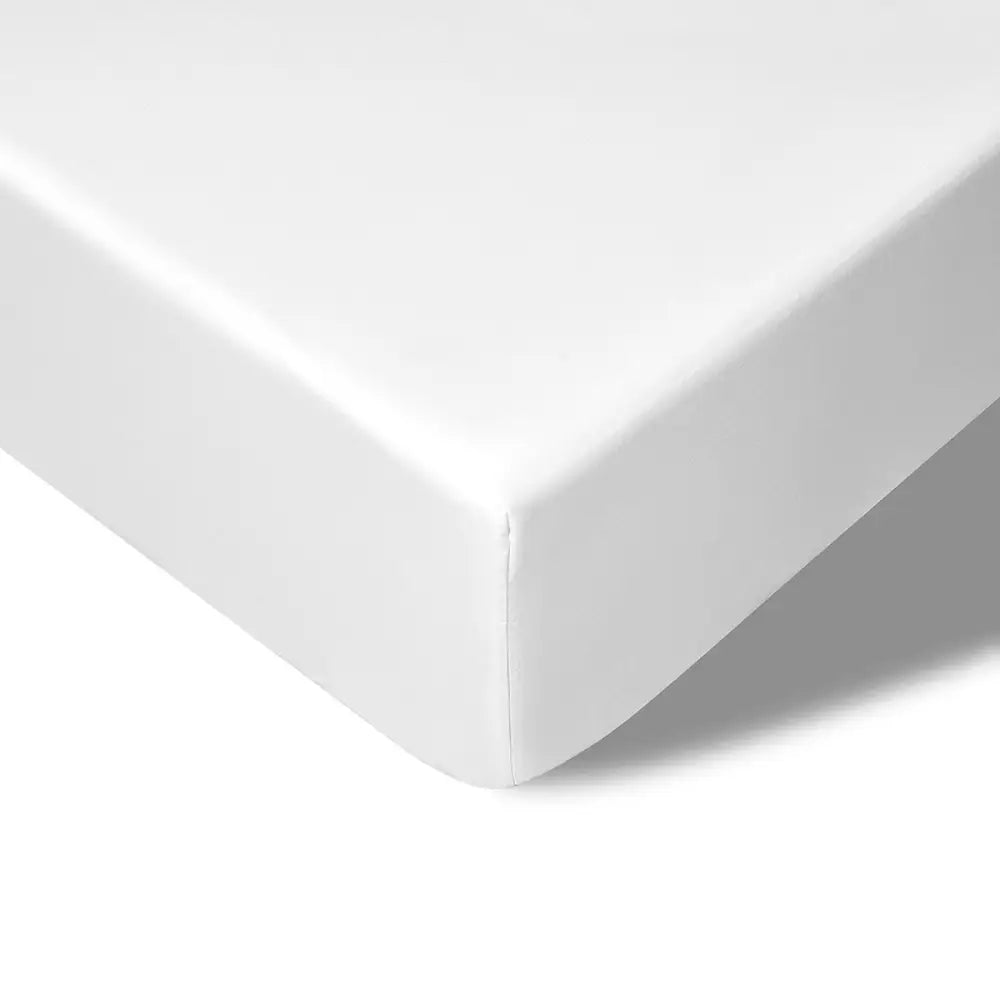 Accessorize 400TC White Bamboo Cotton Fitted Sheet 40cm Wall Single - Home & Garden > Bedding > Bed Sheets