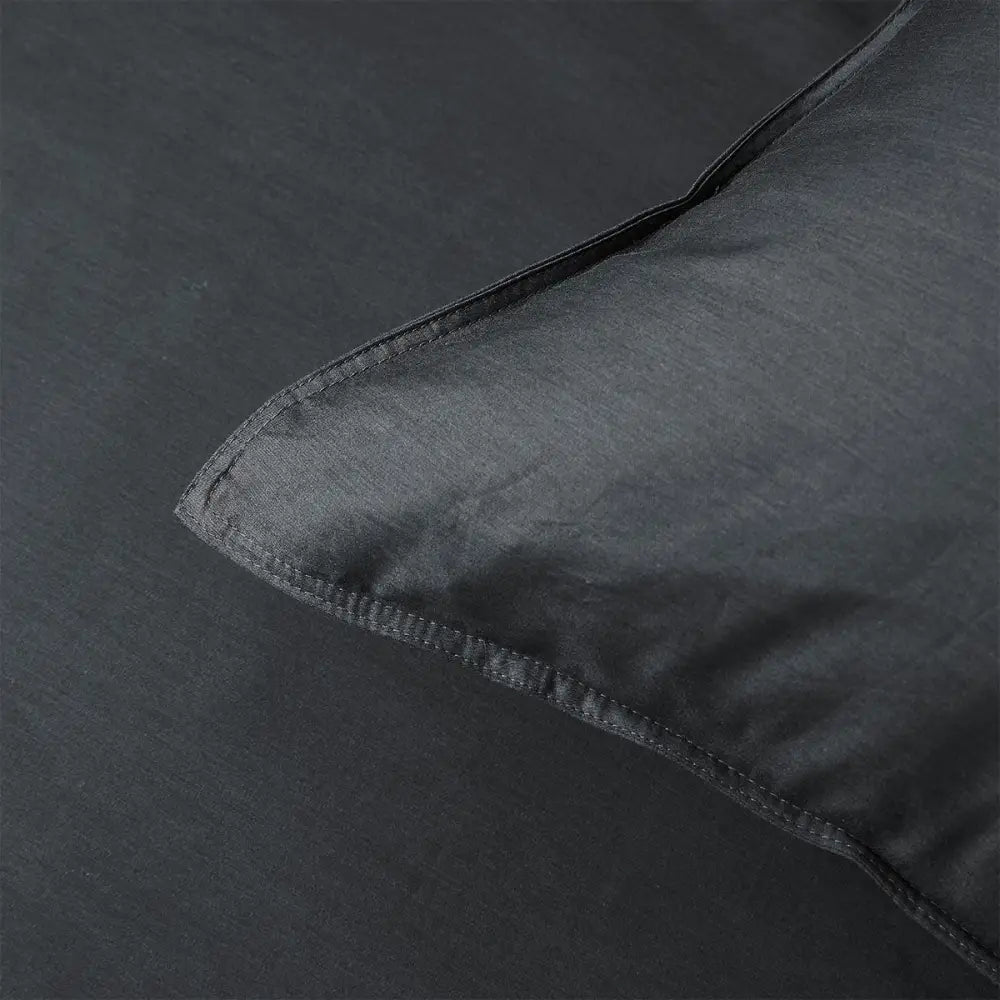 Accessorize Charcoal 400TC Charcoal Bamboo Cotton Double Stitched Quilt Cover Set Single - Home & Garden > Bedding >