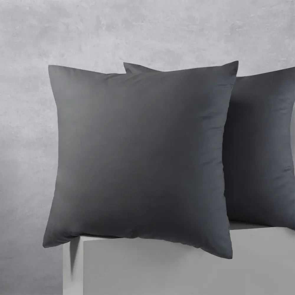 Accessorize Pair of Cotton Polyester European Pillowcases Charcoal - Home & Garden > Bedding > Pillowcases