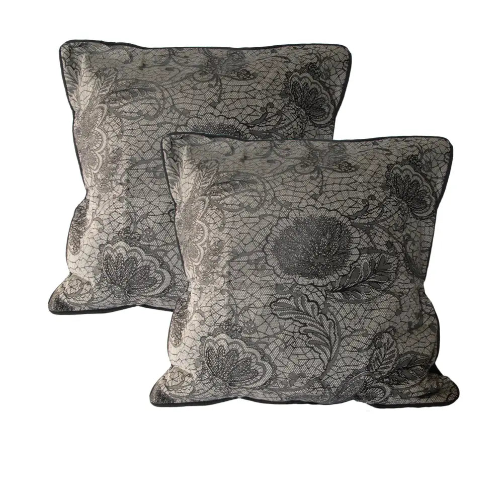 Accessorize Pair of Trudie Lace European Pillowcases Black - Home & Garden > Bedding > Pillowcases
