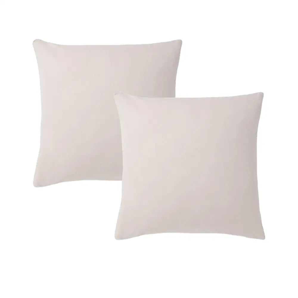 Accessorize Pair of White/Natural Piped Hotel Deluxe Cotton European Pillowcases - Home & Garden > Bedding > Bed Sheets