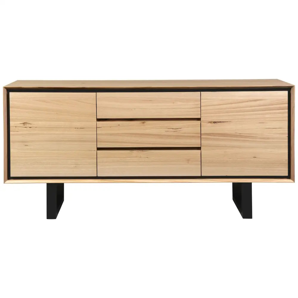 Aconite Buffet Table 180cm 2 Door 3 Drawer Solid Messmate Timber Wood - Natural - Furniture > Living Room