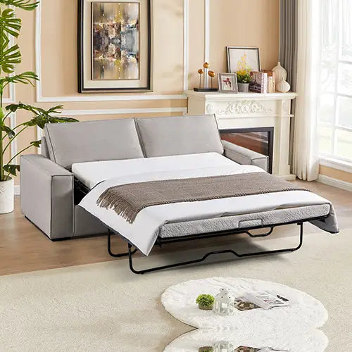 Ada Multifunctional 3 Seater Sofa Bed Fabric Upholstery Wooden Structure - Furniture > Sofas