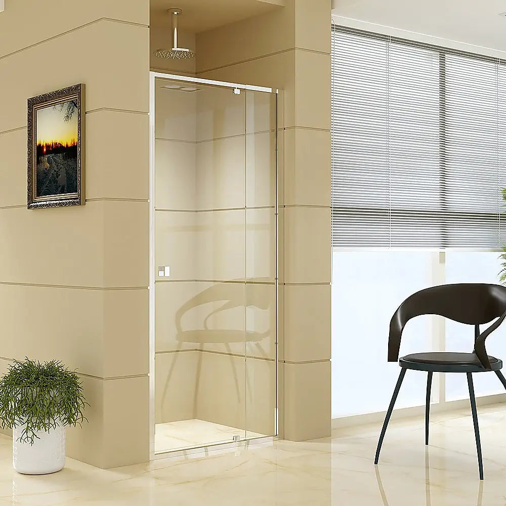 Adjustable Semi Frameless Shower Screen (82~90) x 195cm Australian Safety Glass - Furniture > Bathroom > Shower Heads &
